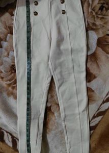Fancy Cream Trouser For Girls