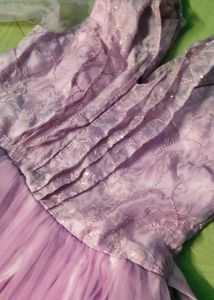 Beautiful Lavender Colour Net Ethnic Gown