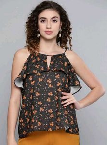 Floral Print Ruffle Top &amp; Trouser
