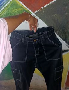Denim Cargo Jeans