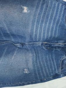 Dark Blue ripped wide leg jeans