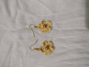 Flower Handmade Woollen Earrings
