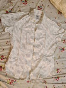 Zara White Polka Dot Shirt