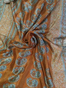 Elegant Orange Paisley Saree