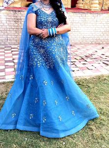 Blue Embellished Ethnic Gown