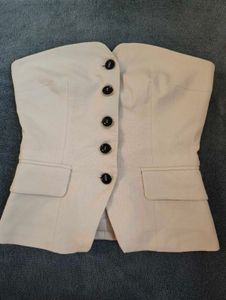 Buttoned Bandeau Top