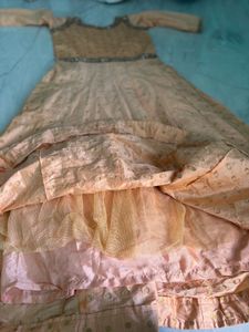 Peach Anarkali Kurta with Embellishments