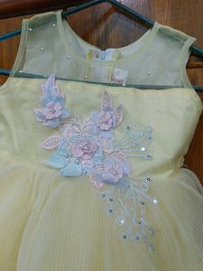 Yellow Floral Tulle Dress