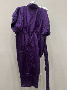 Purple Cinched Shirtdress