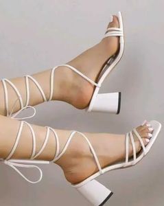 White Strappy Heels