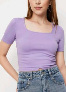Lilac Square Neck Crop Top