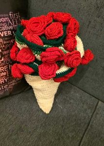 Handmade Crocheted Rose Blankie