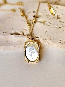 vintage Rose Mirror Necklace