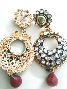 Kundan Stud Long Earring