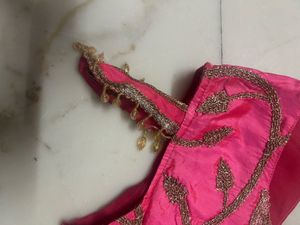 Pink Embroidered Palazzos