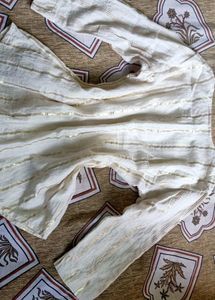 Elegant Ivory Chanderi Cotton Kurti
