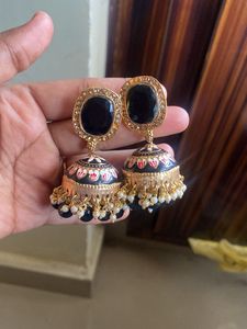 Black Jhumka Earrings