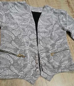 Silver Leaf Pattern Blazer
