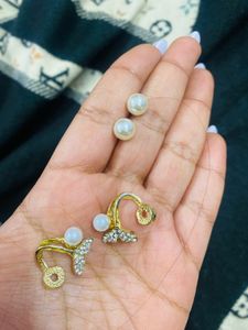 Pearl &amp; Crystal Statement Earrings