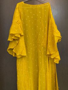 Sequin Embellished Yellow Crop Top And Shrug