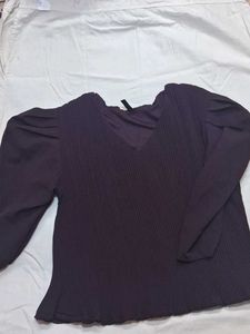 Stylish Purple Pleated Georgette Top