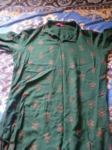 Green Printed Kurta