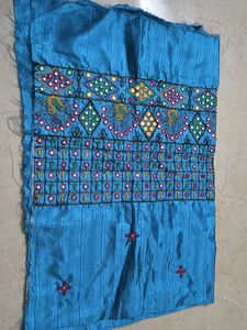 Embroidered Blue blouse Material