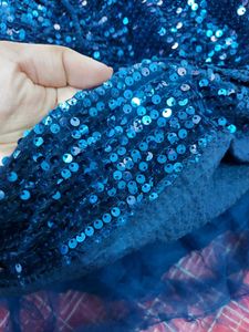 Pretty Blue Sequin Dress+ Peach+ SkyBlue