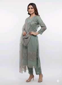 GREEN PAKISTANI CUTWORK SUIT