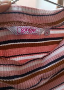 Pink stripes ribbed top (UNUSED)