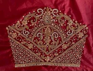 💥Maggam Work Blouse Piece Meroon Colour