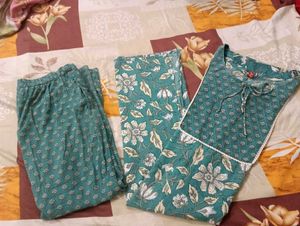 Flower Print Kurta With Pant