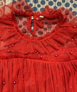 Red Beads Party Wear Top