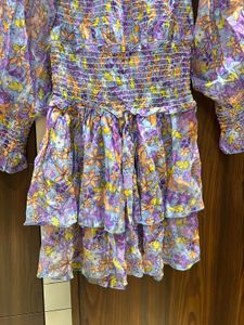 Floral Off-Shoulder Smocked Dress