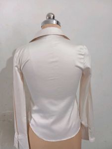 Satin Button-Down Top