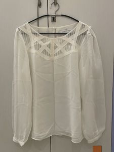 FOREVER NEW Sheer White Blouse