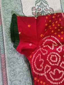 Red Bandhani Print Kurti
