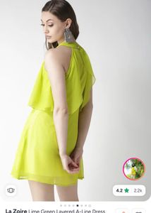 Neon Green Layered Mini Dress