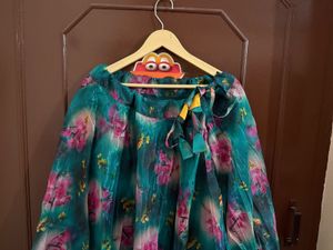 Bottle Green Indo Western Lehanga