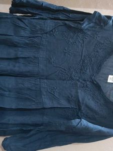 Blue Embroidered kurti