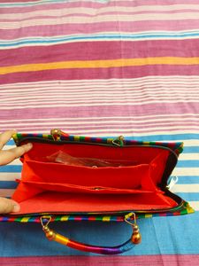 Colorful Embroidered Clutch