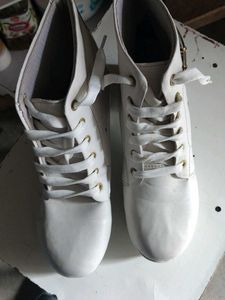 White Heeled Ankle Boots