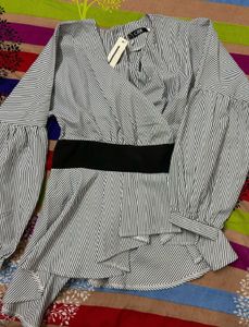 Striped Wrap Top