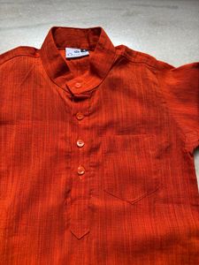 Vibrant Orange Kurta For Boy