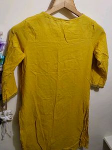 Yellow Embroidered Kurta