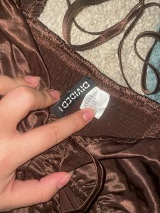 H&amp;M Brown Cutout Mini Dress