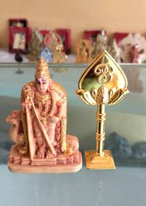 Lord Murugan Statue with Vel Lamp