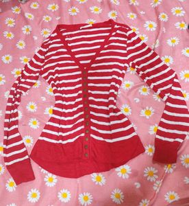 Striped Button-Down Top