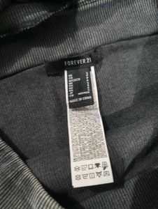 grey Textured Crop Top With Skirt