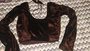 Coffee Colour Full Sleeves Blouse